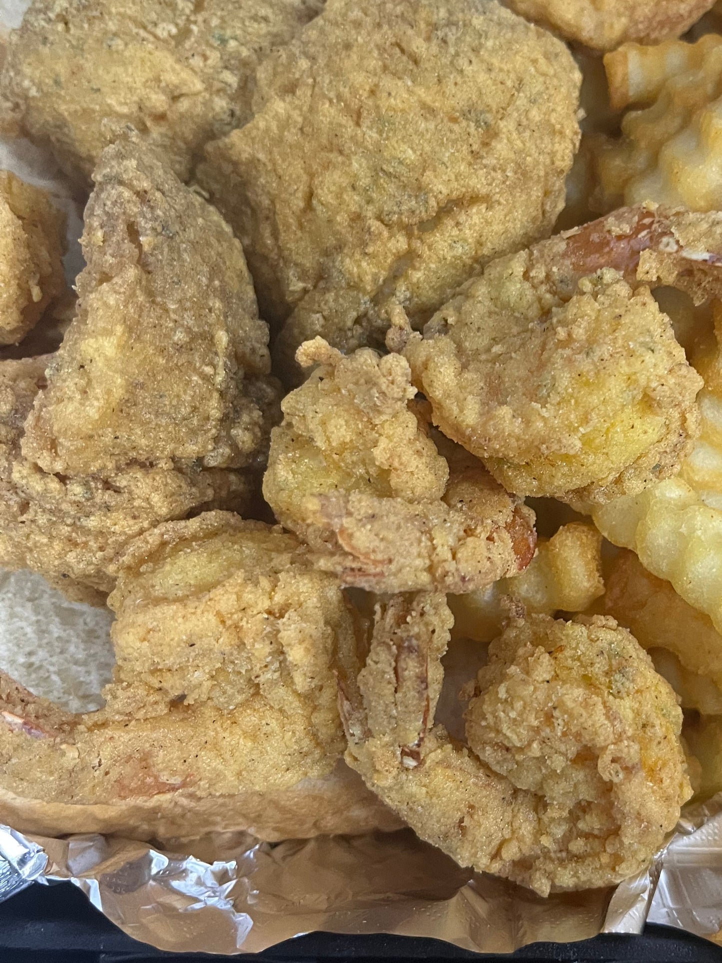 2PC Fish (Whiting) 6 Shrimp /w seafood rice Combo